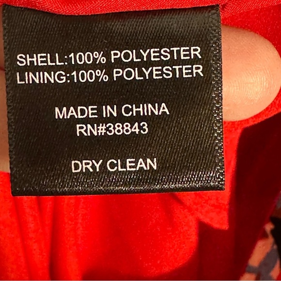 Sam Edelman red floral asymmetrical dress, size 6, flounce, elastic waist - Picture 11 of 11